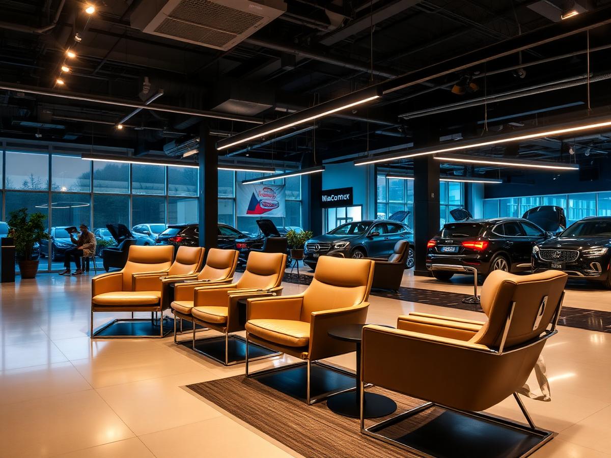 Sala de espera climatizada com espaço kids na Caetano Auto Center